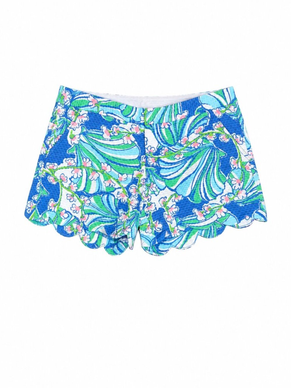 Lilly Pulitzer Buttercup Shorts Bay Blue Coasting Scalloped Resort Size 4